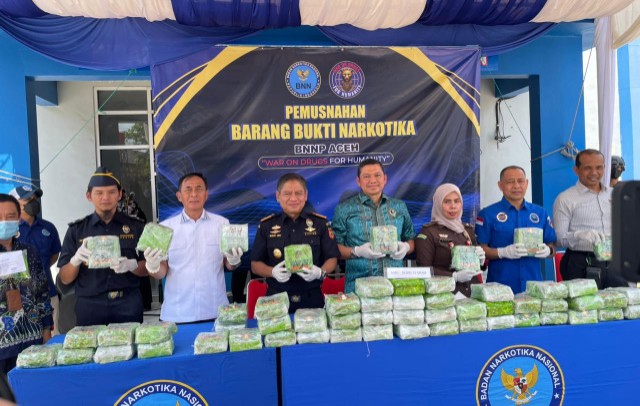 Bea Cukai dan BNNP Aceh Musnahkan 60 Kg Sabu Hasil Operasi Gabungan di Bireuen