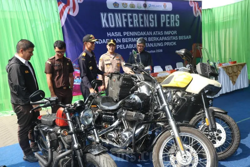 Coba Kelabuhi Petugas Pakai Modus Misdeklarasi, Penyelundupan 5 Harley-Davidson Bekas dan 20 Rangka Asal China Digagalkan Bea Cukai