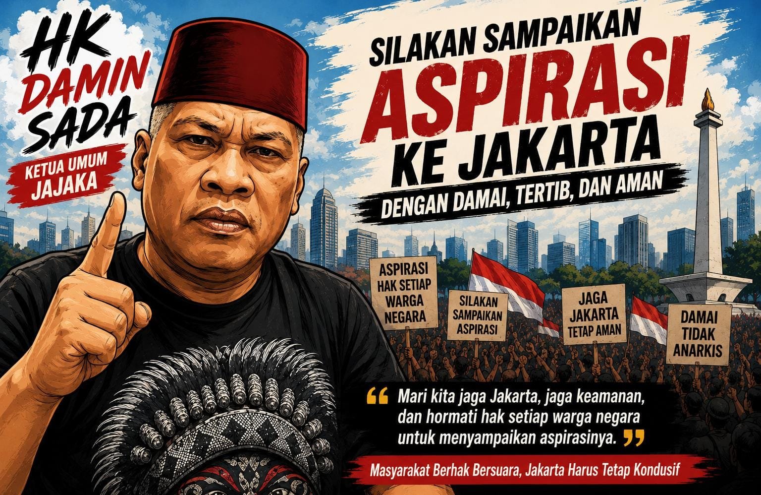 HK Damin Sada Ajak Masyarakat Sampaikan Aspirasi ke Jakarta secara Damai dan Tertib