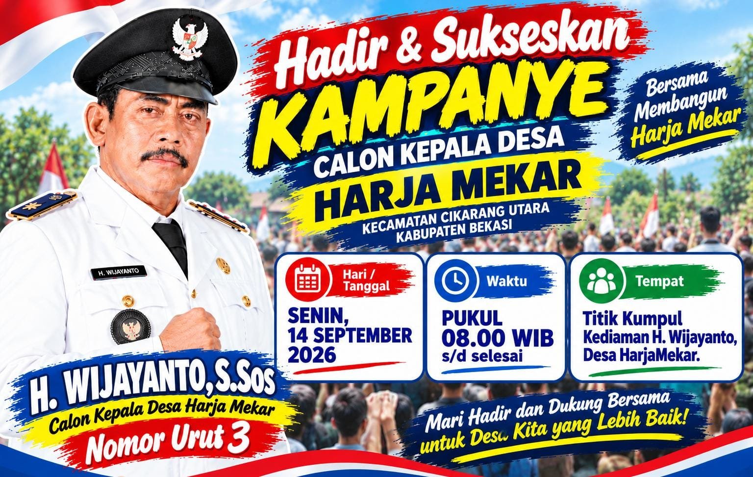 H. Wijayanto, S.Sos Siap Sapa Warga Harja Mekar Lewat Agenda Kampanye