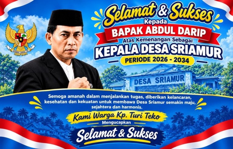 Abdul Darip Terpilih sebagai Kepala Desa Sriamur Periode 2026–2034, Warga Kp. Turi Teko Sampaikan Ucapan Selamat